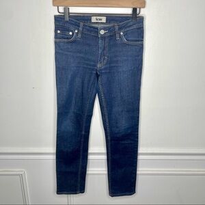 Acne Kex Raw Dark Wash Skinny Jeans